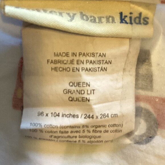 Pottery Barn Kids Queen Cotton Flat Sheet Bedding Car Buses Airplanes - Picture 4 of 6